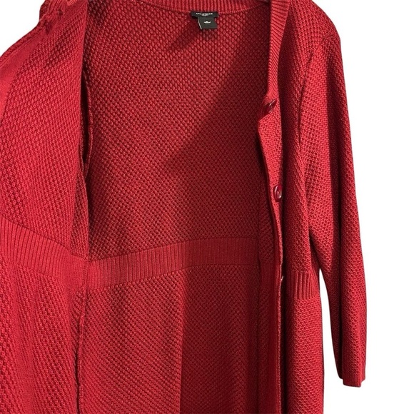 Ann Taylor Women's XL Red Long Sleeve Cardigan Sweater Longline Duster Layering - Picture 6 of 11